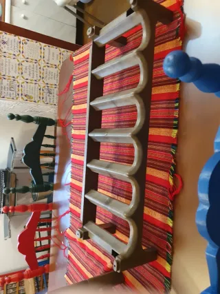 Botellero apilable de plástico color madera