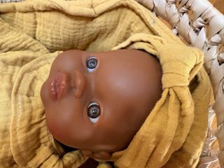 Bambola neonato 30cm con cestino in vimini wookids