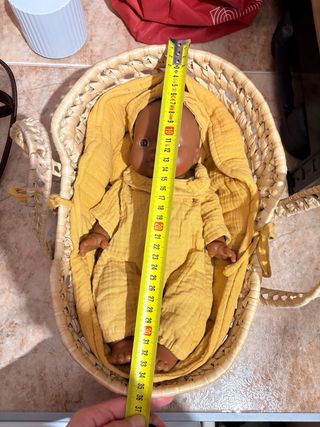 Bambola neonato 30cm con cestino in vimini wookids