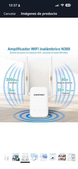 COMFAST Repetidor WiFi N300Mbps Amplificador Señal