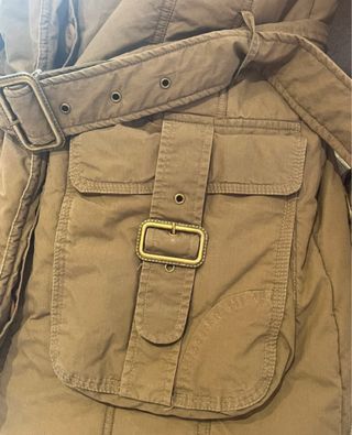 Chaqueta mujer vintage marrón con cinturón