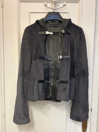 Abrigo de Piel Purificación García Gris