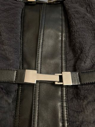 Abrigo de Piel Purificación García Gris