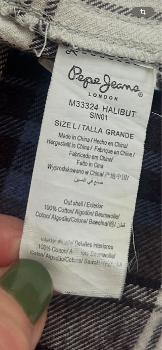 Camisa cuadros Pepe Jeans 100% algodón