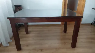 Mesa de comedor extensible de madera de teka