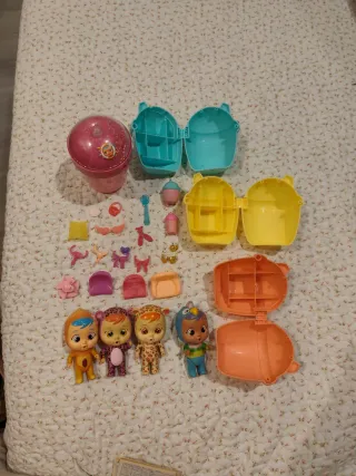 Lote 4 Bebés Llorones con Accesorios