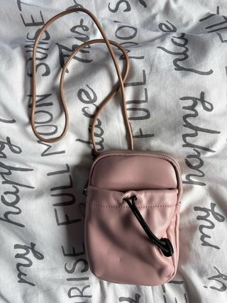 Bolso para móvil rosa y beige