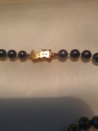 Collana Perle Tahiti Nere Chiusura Oro 14K