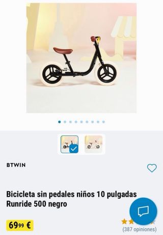 Bici sin pedales aluminio Btwin Decathlon