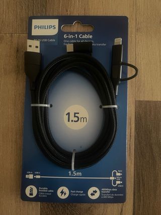 Cable USB Philips 6 en 1 1.5m