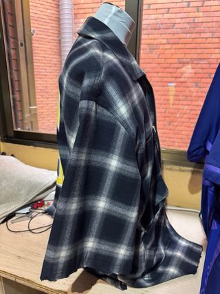 Sobrecamisa de cuadros manga corta con forro