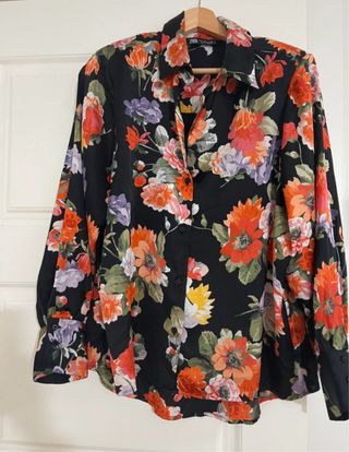 Blusa Zara Estampada Flores