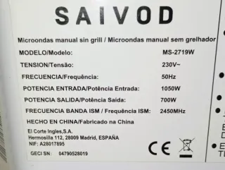 Microondas SAIVOD Blanco