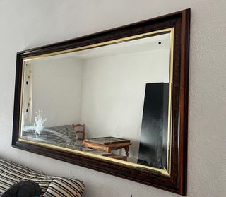 Espejo grande de pared madera y dorado