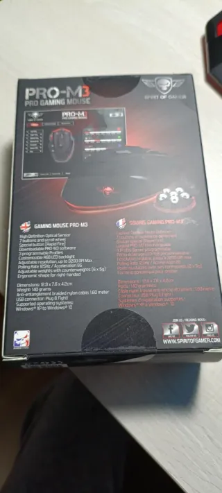 Ratón Gaming Negro y Rojo