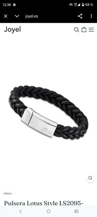 Pulsera Lotus Cuero Negra