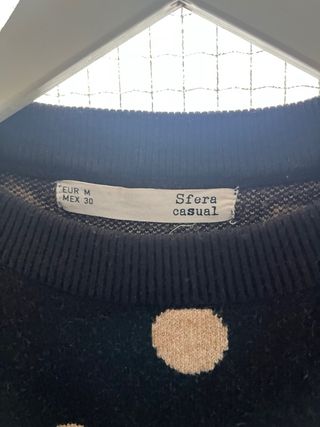 Jersey Sfera lunares negro y beige Talla M