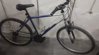 Bicicleta de Montaña Azul y Plata
