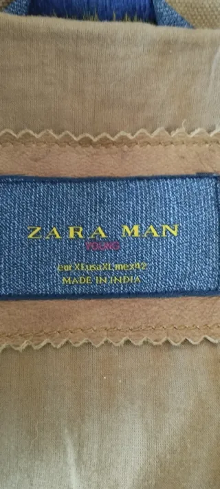 Cazadora Zara Cuero Marrón Talla XL