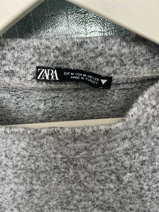 Jersey Zara gris perlas mangas talla M