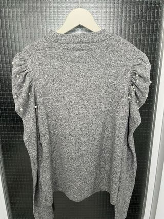 Jersey Zara gris perlas mangas talla M