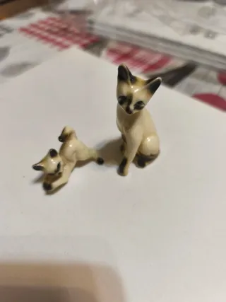 Statuine gatti siamesi in ceramica