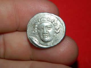 Moneda Antigua Griega Tesalia Larissa Plata