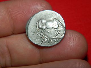 Moneda Antigua Griega Tesalia Larissa Plata