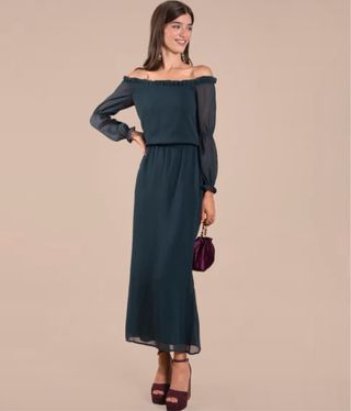 Vestido fiesta The Are verde