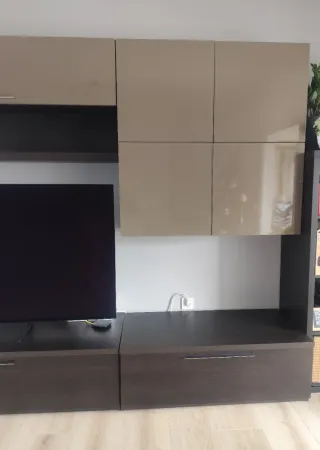 Mueble TV Librería Wengue-beige