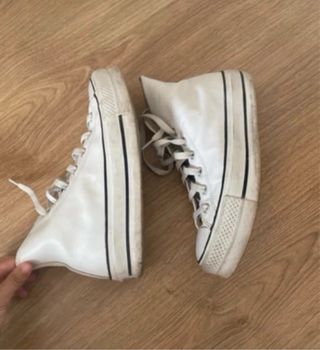 Converse All Star plataforma polipiel blancas