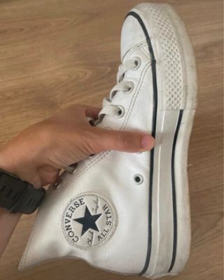 Converse All Star plataforma polipiel blancas