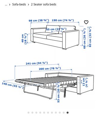 Sofá cama beige de tela