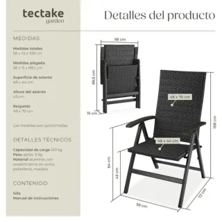 Sillas Tectake Plegables