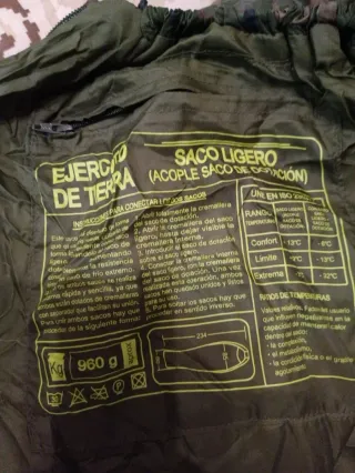 Saco de dormir ligero - militar (como nuevo)