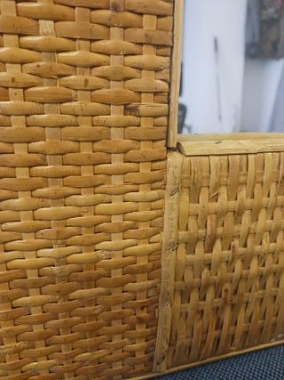 Espejo Ratán Vintage Años 70