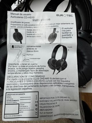 Auriculares EUROTEC Extra Bass CD-NS10