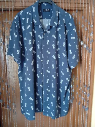 Camisa Hawaiana Estampada Piñas Talla XXL