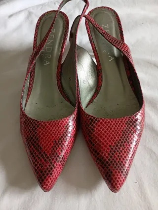Zapatos ZENDRA Talla 40 Serpiente Rojo