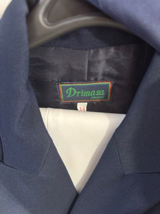 Traje comunión niño azul con detalles dorados