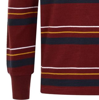 Polo Kappa Rayas Hombre Rojo y Azul Marino