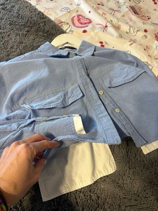 Camisa cropped Zara azul celeste Talla XS
