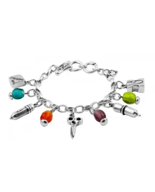 Pulsera Ciclón Plata Bañada con Abalorios