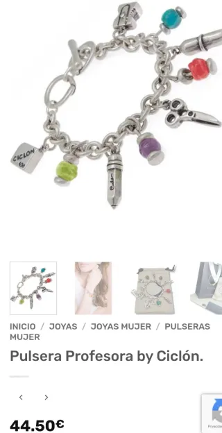 Pulsera Ciclón Plata Bañada con Abalorios