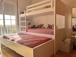 Litera nido con cajones blanca