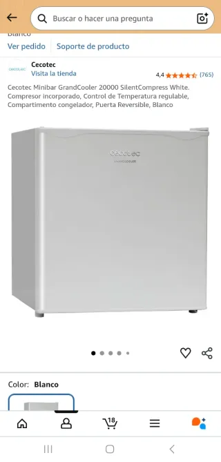 Mini nevera frigorifico.Cecotec Minibar GrandCoole