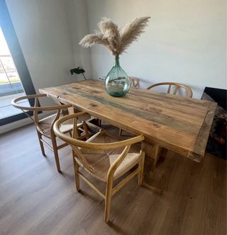 Mesa comedor de madera maciza recuperada 180X90x75