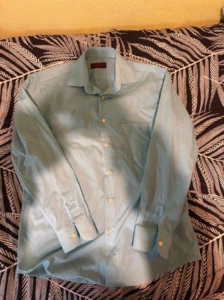 Camisa azul manga larga