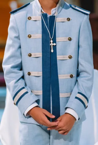 Traje Comunión Almirante Azul y Blanco