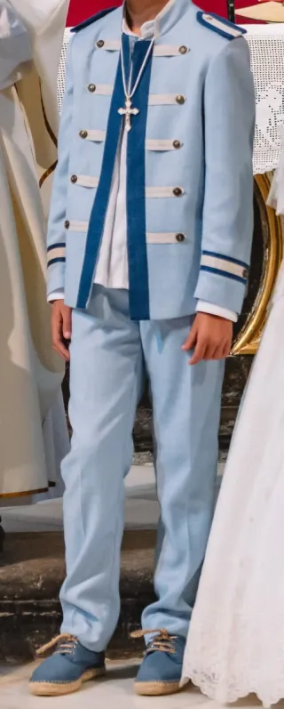 Traje Comunión Almirante Azul y Blanco